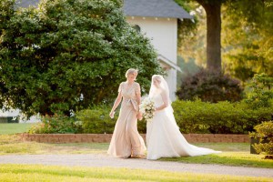 Mother and Bride walking to the ceremony