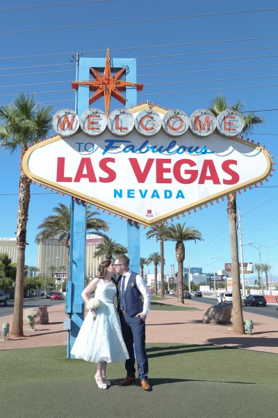 Chapel of the Flower Las Vegas Sign Wedding