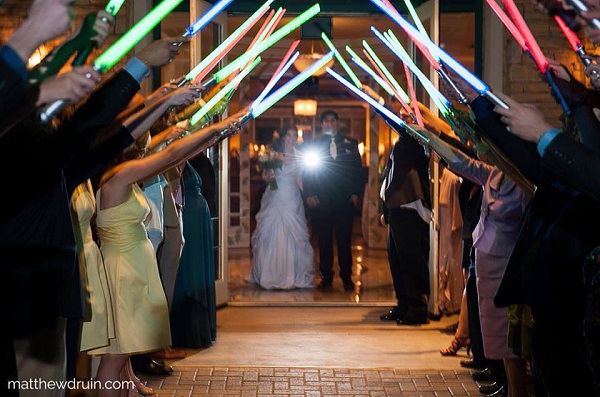 Light sabers for wedding send off