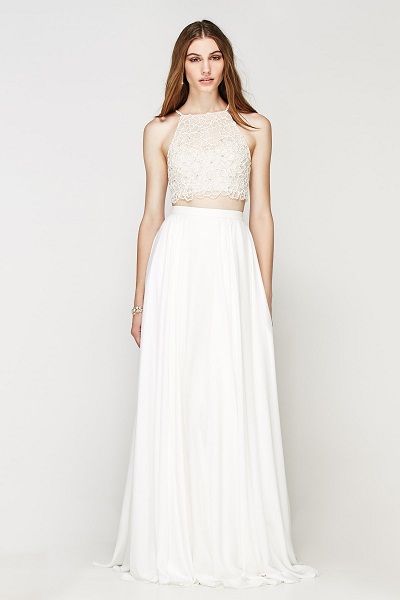 Your Spring Bridal Look Created With Separates Watters Willowby Vanu Crop Top