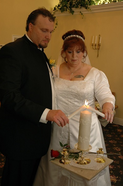 Unity Candle ceremony at Las Vegas Wedding Chapel of the Flowers