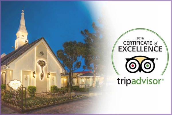 Best Wedding Chapel of the Flowers TripAdvisor Certificate of Excellence