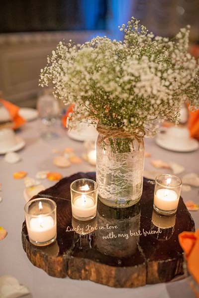 Baby's Breath Centepiece for Fall Wedding