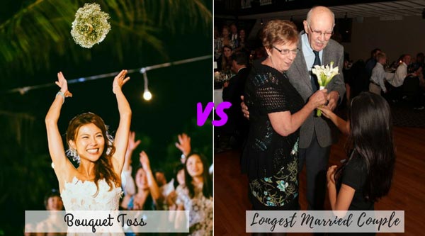 Bouquet Toss vs Gift for Longest Married Couple | New Wedding Traditions to Replace Old Wedding Traditions