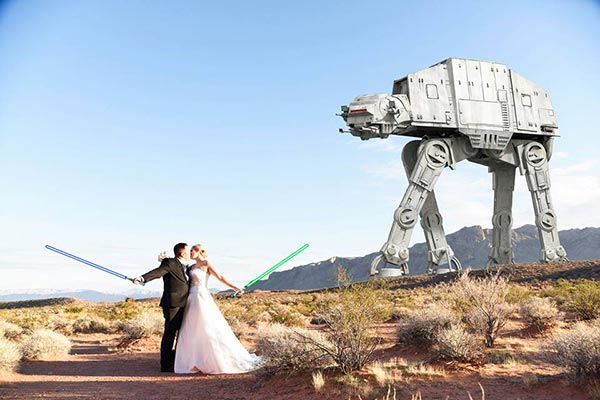 Star Wars Wedding Photo in Las Vegas by Chapel of the Flowers