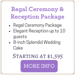 Affordable Las Vegas Wedding Package includes Ceremony and Reception for up to 10 guests