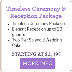 Affordable Las Vegas Wedding Package includes Ceremony and Reception for up to 20 guests